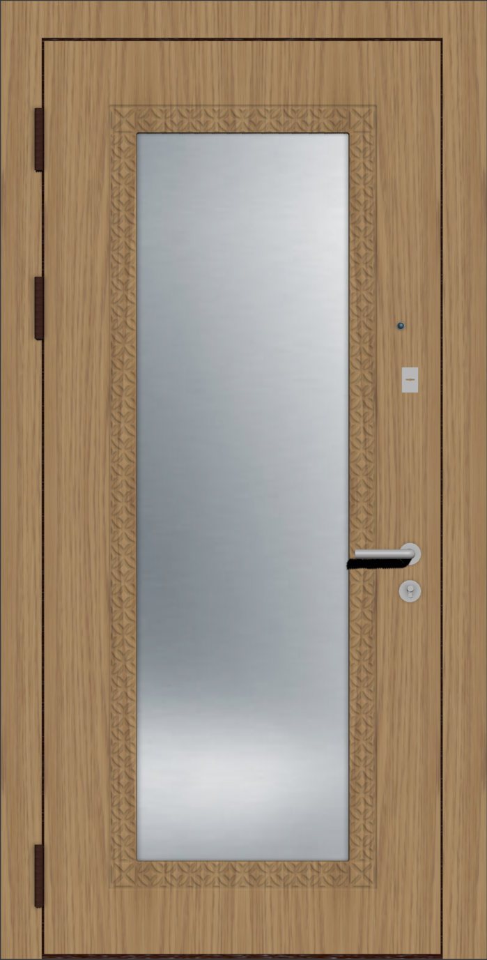 Дверная панель с большим зеркалом дуб пвх